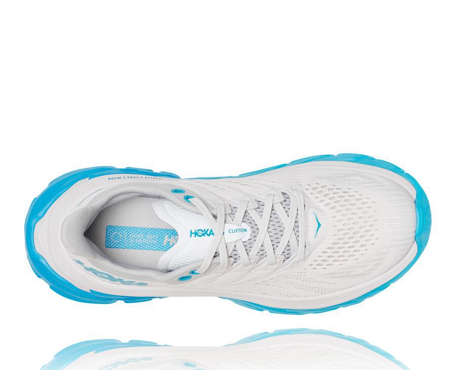 Zapatillas Running Hoka One One Mujer - Clifton Edge - Blancas/Azules - YBV978614